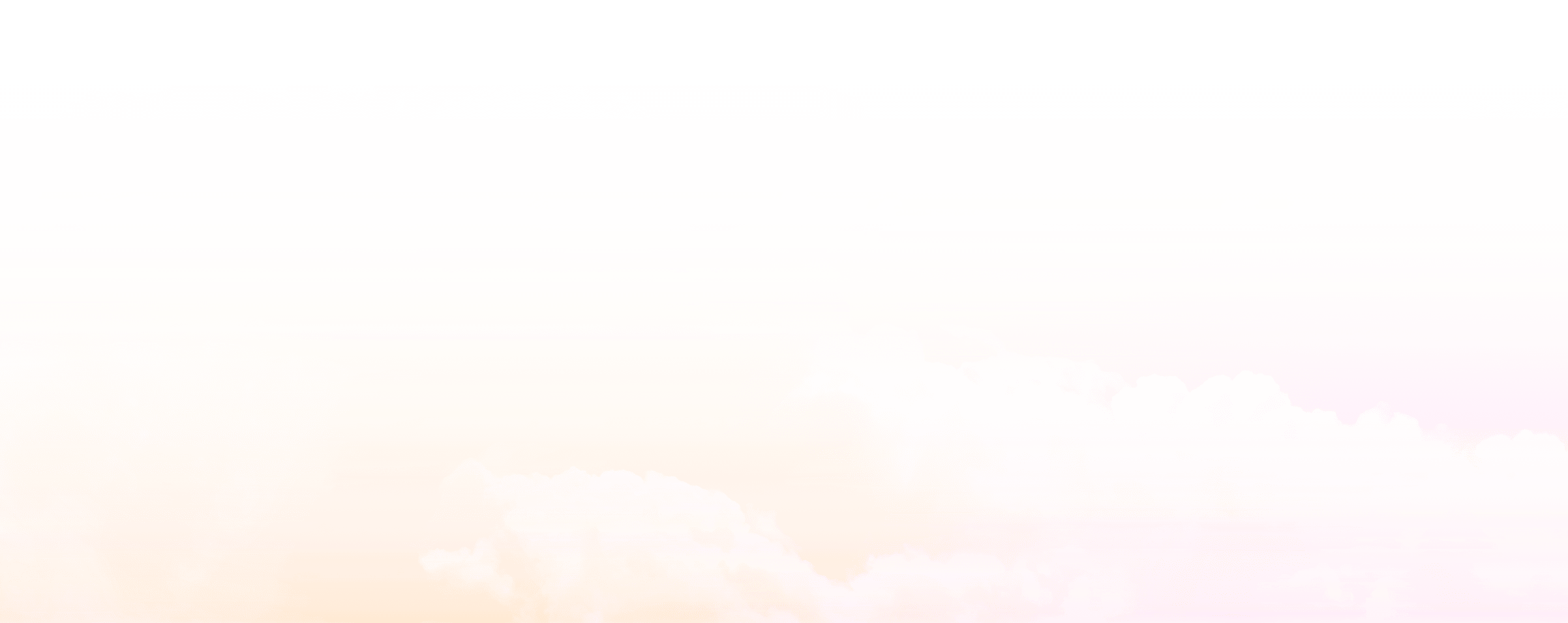 Pink pastel sky background. Fantasy beautiful white fluffy clouds on soft pink sky. Pale pink gradient on smooth cloudscape. Cloudy abstract on magical sky