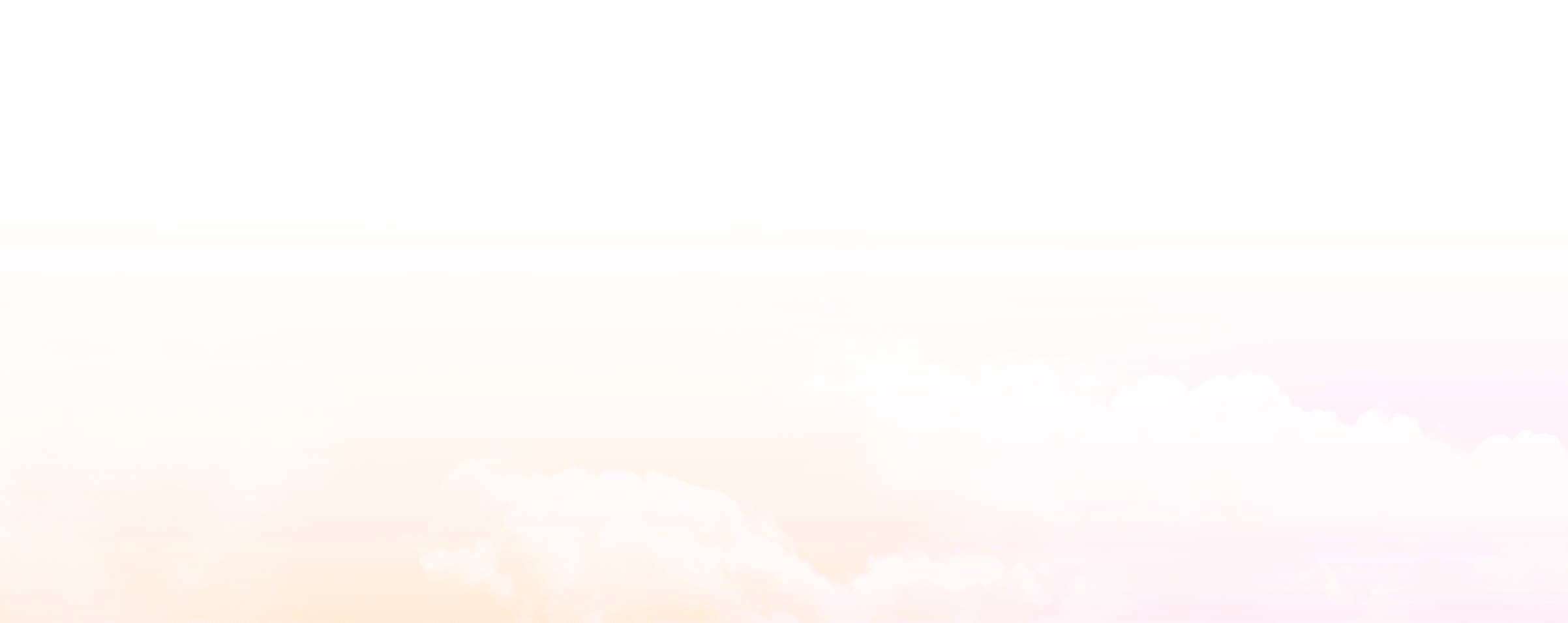 Pink pastel sky background. Fantasy beautiful white fluffy clouds on soft pink sky. Pale pink gradient on smooth cloudscape. Cloudy abstract on magical sky