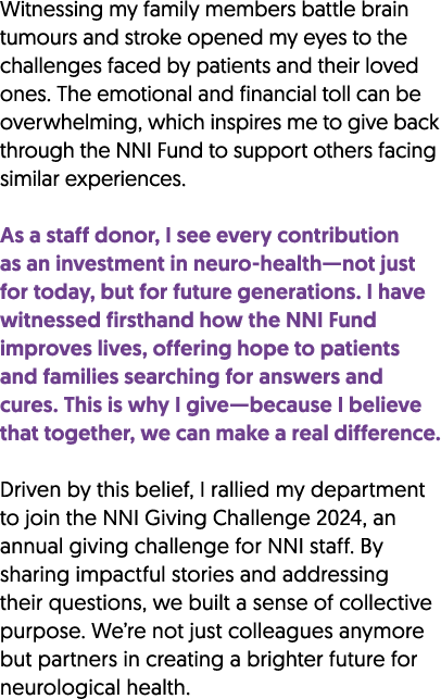 Witnessing my family members battle brain tumours and stroke opened my eyes to the challenges faced by patients and t...